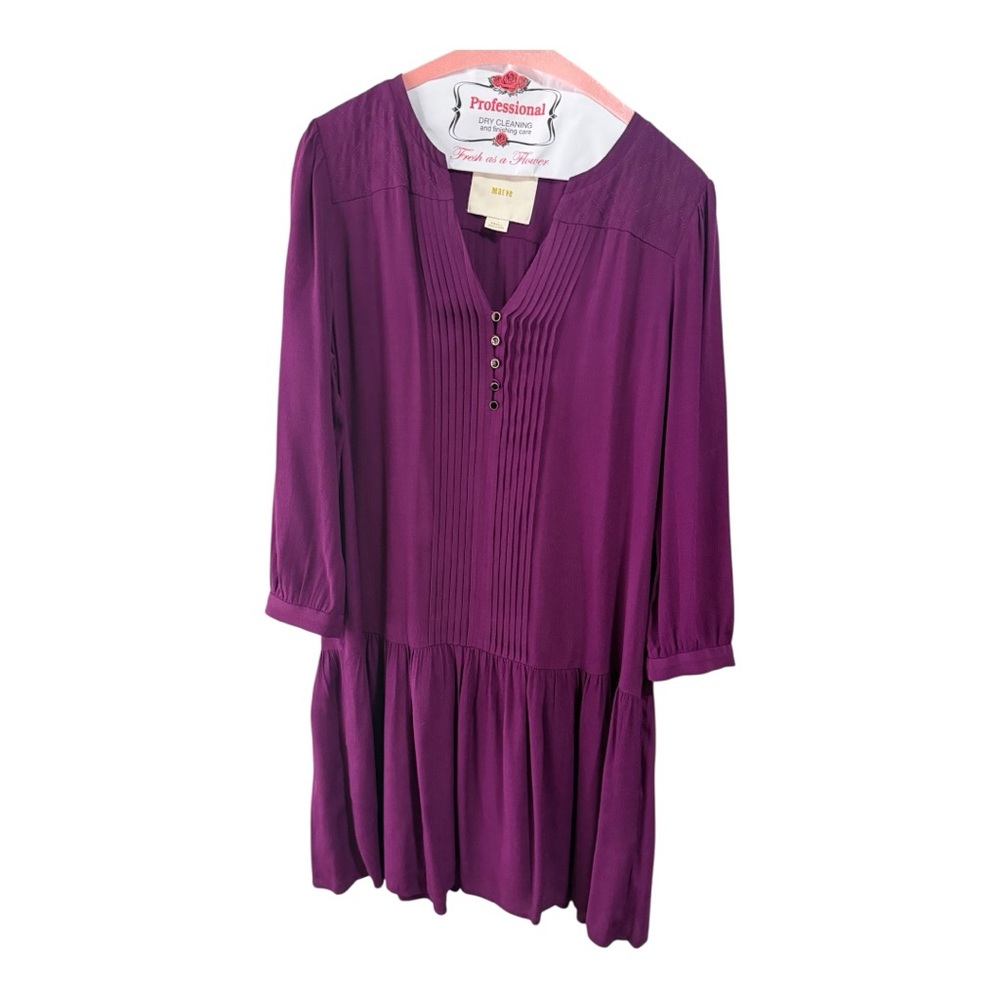 Vintage from 2014 Maeve for Anthropologie purple pleated dress size small